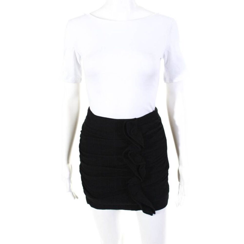 Intermix Womens Ruched Body Con Mini Skirt Black Size 0
